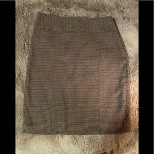 Pretty Brown Plaid Pencil Skirt